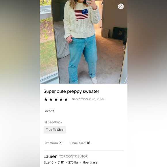 Ralph Lauren Cream Cable Knit Sweater with American Flag - Picture 6 of 15